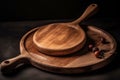 Brown Round Cutting Board: Essential Kitchen Utensils (AI Generated)