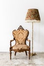 Brown Royal Chair with lamp