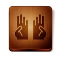 Brown Rubber gloves icon isolated on white background. Latex hand protection sign. Housework cleaning equipment symbol