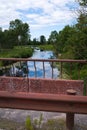 Brown rusty bridge railings