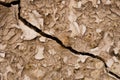 Brown rusty grunge background. Abstract texture of dry clay ground with large cracks on earth soil Royalty Free Stock Photo