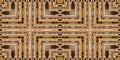 Brown safari animal print patchwork seamless border pattern. Natural quilt clash damask style in brown printed fabric