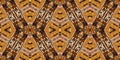 Brown safari animal print patchwork seamless border pattern. Natural quilt clash damask style in brown printed fabric