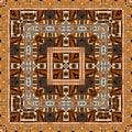 Brown safari animal print patchwork seamless pattern. Natural quilt clash damask style in brown printed fabric effect