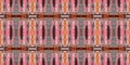 Brown safari animal print patchwork stripe seamless border pattern. Natural quilt clash style in brown printed fabric