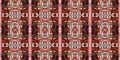 Brown safari animal print patchwork stripe seamless border pattern. Natural quilt clash style in brown printed fabric