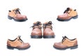 Brown safety shoes on isolated Royalty Free Stock Photo