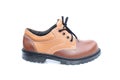 Brown safety shoes on isolated Royalty Free Stock Photo