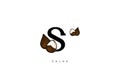 Brown SALAK, SNAKE FRUIT Vector, Great combination of Salak Fruit symbol with letter S