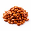 Curry Beans: A Vibrant Neogeo-inspired Photo Of Red Beans On White Background Royalty Free Stock Photo
