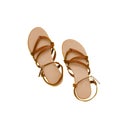 Brown sandals. Fashionable concept. Isolated. White background Royalty Free Stock Photo