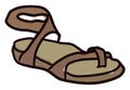 Brown sandals, illustration, vector Royalty Free Stock Photo