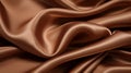 Photorealistic Brown Satin Background With Flowing Fabrics And Smooth Curves