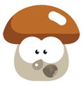 Brown scared mushroom, icon