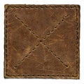 Brown scratched leather patch Royalty Free Stock Photo