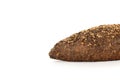 Half of Brown seed bio bread isolated on white background, high resolution Royalty Free Stock Photo