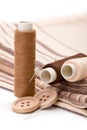 Brown sewing kit Royalty Free Stock Photo