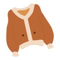 Brown shearling winter jacket. Vector Royalty Free Stock Photo
