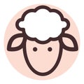 Brown sheep head, icon Royalty Free Stock Photo