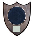 A brown shield Sign on the wall Royalty Free Stock Photo