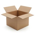 Brown shipping carton with open flaps and empty interior isolated on a clean white background for packaging concept Royalty Free Stock Photo