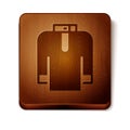 Brown Shirt kurta icon isolated on white background. Wooden square button. Vector Royalty Free Stock Photo