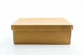 Brown shoe box on white background with clipping path. Royalty Free Stock Photo