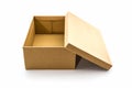 Brown shoe box on white background with clipping path. Royalty Free Stock Photo