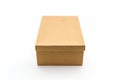 Brown shoe box on white background with clipping path. Royalty Free Stock Photo