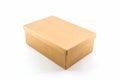 Brown shoe box on white background with clipping path. Royalty Free Stock Photo