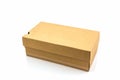 Brown shoe box on white background with clipping path. Royalty Free Stock Photo