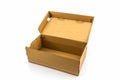 Brown shoe box on white background with clipping path. Royalty Free Stock Photo