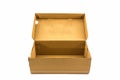 Brown shoe box on white background with clipping path. Royalty Free Stock Photo