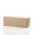 Brown shoe box on white isolated background Royalty Free Stock Photo