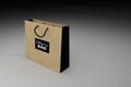 Brown shopping bag for advertising or branding product,3D rendering illustration