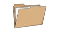 Brown file folder with white papers inside on a white background Royalty Free Stock Photo