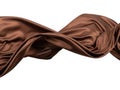 Brown silk fabric drape isolated on white background Royalty Free Stock Photo