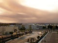 Brown smoke from wild fires Royalty Free Stock Photo