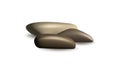 Brown smooth shiny SPA massage stones on white background. Flat stacked basalt rocks.Realistic vector 3d zen stones.