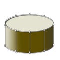 Brown snare drum isolate on white background
