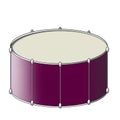 Brown snare drum isolate on white background