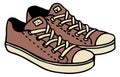 Brown sneackers icon. Casual male fashion symbol