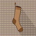 Brown sock hanging Royalty Free Stock Photo