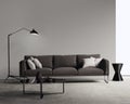 Brown sofa in a modern contemporary living room Royalty Free Stock Photo