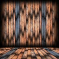 Brown spruce planks finishing on interior backdrop Royalty Free Stock Photo