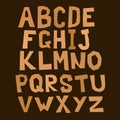 Brown square alphabet