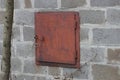 Brown square metal box for electrical wires