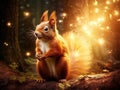 Ai Generated illustration Wildlife Concept of Brown Squirrel