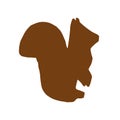 Brown squirrel silhouette vector on a white background Royalty Free Stock Photo