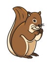 Brown Squirrel Standing Vector Illustration